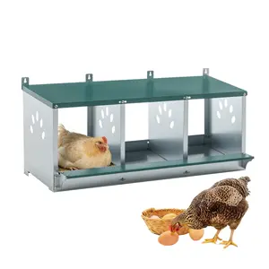Aobtkel®Metal Nesting Boxes for Chicken,3 Compartment Nesting Box,Galvanized steel Nesting Boxes for Hens, Easy to Assemble