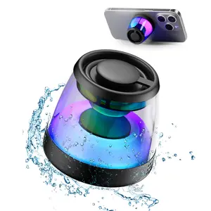 Magnetic Bluetooth Speaker,XO Portable Bluetooth Speaker with RGB Light,Waterproof Wireless Speaker,Mini Smart Bluetooth Audio,Phone Stand for iPhone 16/15/14/13/12 Series,Small Speaker for Shower,Portable Outdoor,Birthday Gift