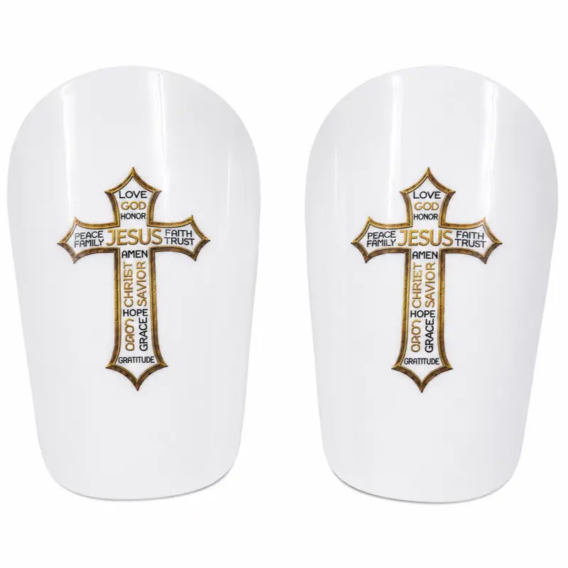 Soccer Head Master Size Cross Shin Guards - Soccer Shin Guards, Lightweight Slip n Shin Pads, Christian Cross Design,Youth & Adult Soccer Gear