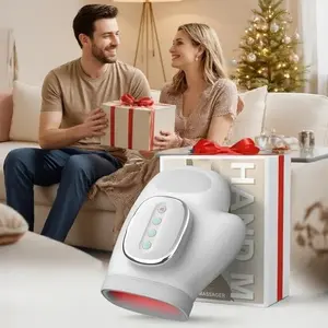 Hand Massager for Arthritis and Carpal Tunnel Syndrome, Heated Pressure, 3 Massage Modes, 5 Strength Levels, Christmas Gift for Men and Women, Relaxation Aid