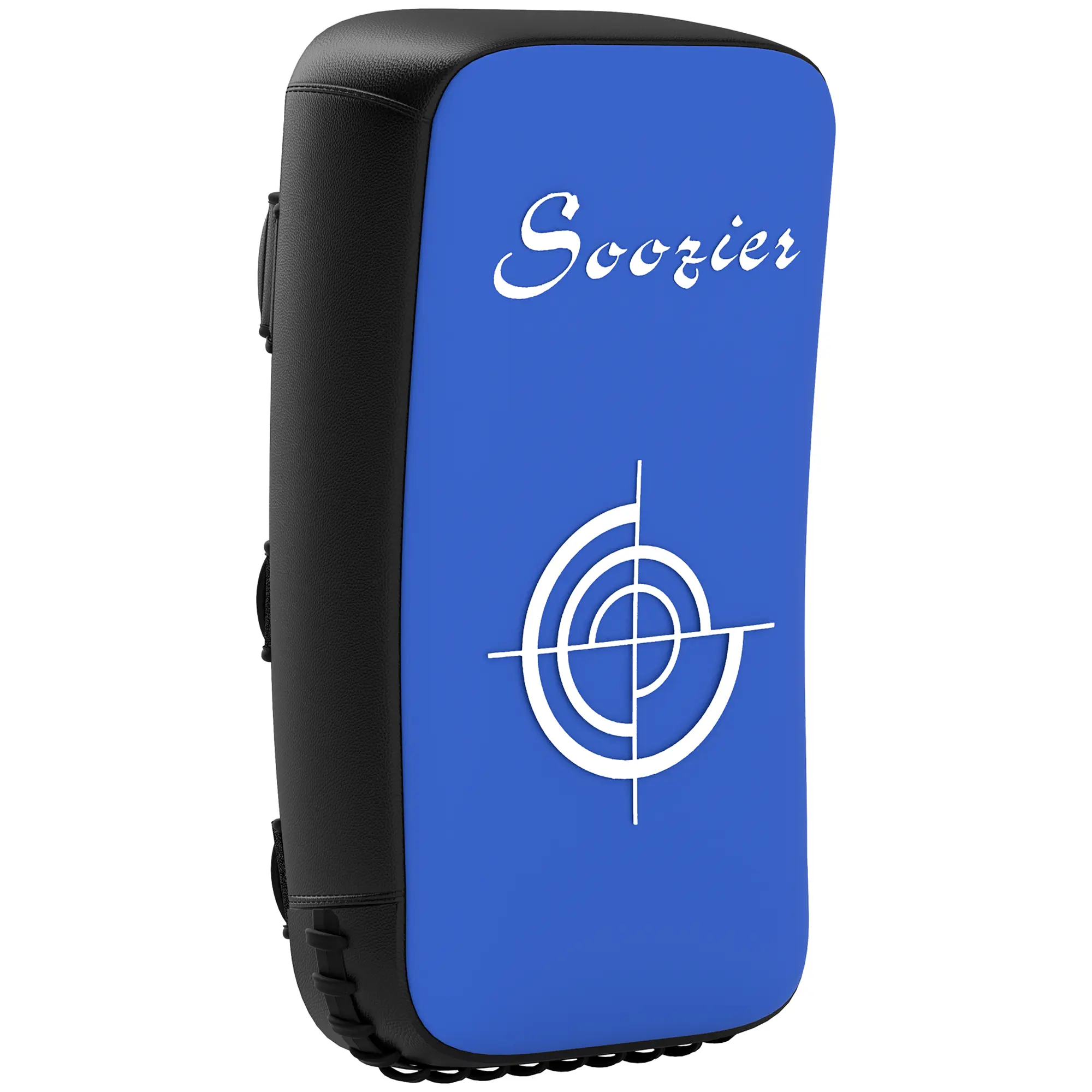Soozier 16.5" Curved PU Leather Kick Shield, Impact-Absorbing Protective Gear with Adjustable Hook and Loop Straps for Muay Thai & Kickboxing, 16.5"L X 8.7"W X 3.5"H, Curved Design, Impact Absorbs, Absorbs Impacts