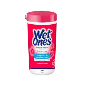 Wet Ones Antibacterial Hand Wipes, Fresh Scent, Packaging May Vary, White, 40 Count