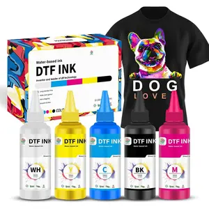 DTF Ink 6x100ML, Heat Transfer Printing Direct to Film, DTF Transfer Ink for PET Film, High Opacity Refill DTF Ink for Epson Printers ET-8550, XP-15000, L1800, L805, R1390, I3200, XP600