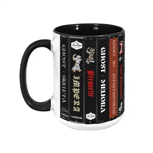 [SALE UP TO 51%] Ghost Band Cassette Tape Mug, Retro Album Spines Coffee Cup, Swedish Rock Fan Gift, Papa Emeritus Music Decor