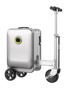 SE3S Smart Riding Luggage rideable suitcase Electric Suitcase Scooter with Removable Battery (silver) Sturdy Multifunctional Luggage with USB electric carry on luggage maletas electricas