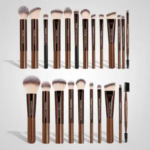 MAANGE Makeup Brush Sets Bundle, Cosmetic Brush Set, 13pcs/set*2 Sets Coffee Brown Brushes with Metal and Abs Handles, Microfiber and Animal Fur Bristles, Youth Makeup Tools for Eyeshadow, Blush, Foundation, Lip, and Eyebrow