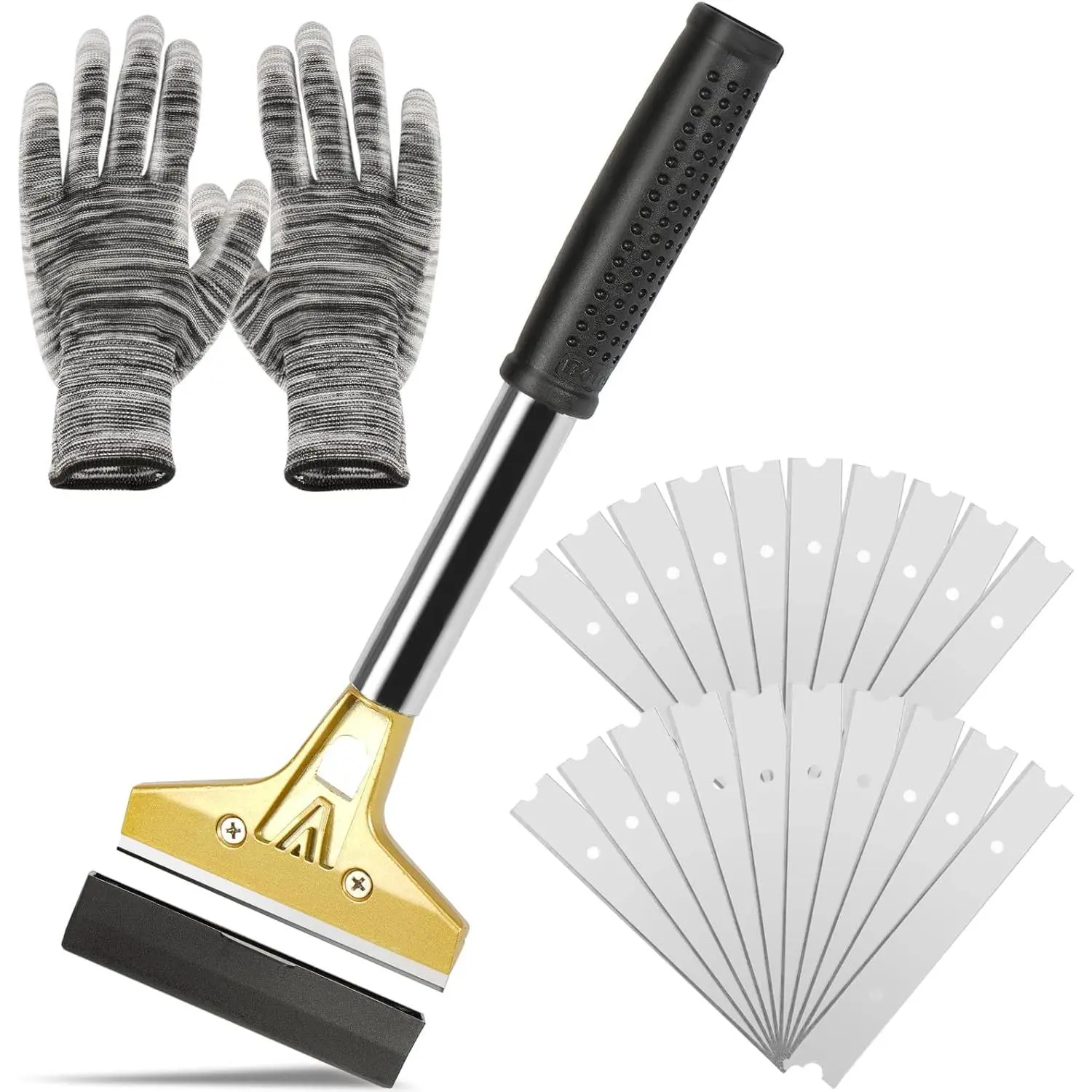Razor  Scraper, 4 In Floor Scraper Tool with 20 count Extra Metal ,  Scraper Ideal for Cleaning Stove Top, Windows, Glass, Tiles, Wall, Labels......