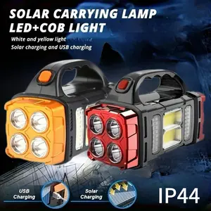 1 count Solar Portable LED Lantern with 4 Lighting Modes, USB and Solar Rechargeable, and Options for Camping and Night Travel, Camping Accessories, Rechargeable Solar Flashlight