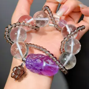 051 Clear Quartz Amethyst Obsidian fashion high quality new Chinese magnetic therapy rosary beads
