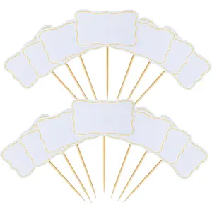 56 Pieces Cheese Markers for Charcuterie Board Food Labels for Party Buffet Labels Food Name Tags Blank Toothpick Flags Cupcake Toppers Appetizer Signs Cheese Labels