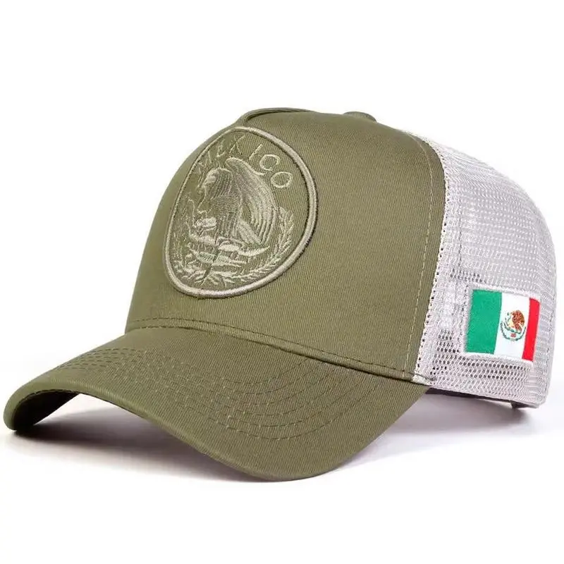 Luxury Style Mexico Flag Baseball Cap, Premium Embroidered Adjustable Dad Hat for Men Women, Curved Brim Casual Streetwear Outdoor Sports Travel Fashion Accessory