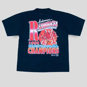 1994 Razorbacks National Champions Arkansas Vintage T-Shirt Sport Classic Menswear