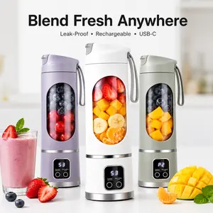 USB Rechargeable Personal Blender, Compact Smoothie Maker with LED Battery Display, Portable Juicer Cup for Fruit Juice, Ice Shakes & Baby Food Bottles