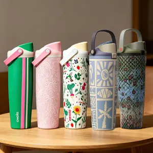 Owala Freesip 30oz Sway Collection Insulated Water Bottle – Azalea 13, Off The Hook, Mother Day Garden Leakproof Straw Bottle, BPA-Free, Beach & Outdoor Sports Bottle