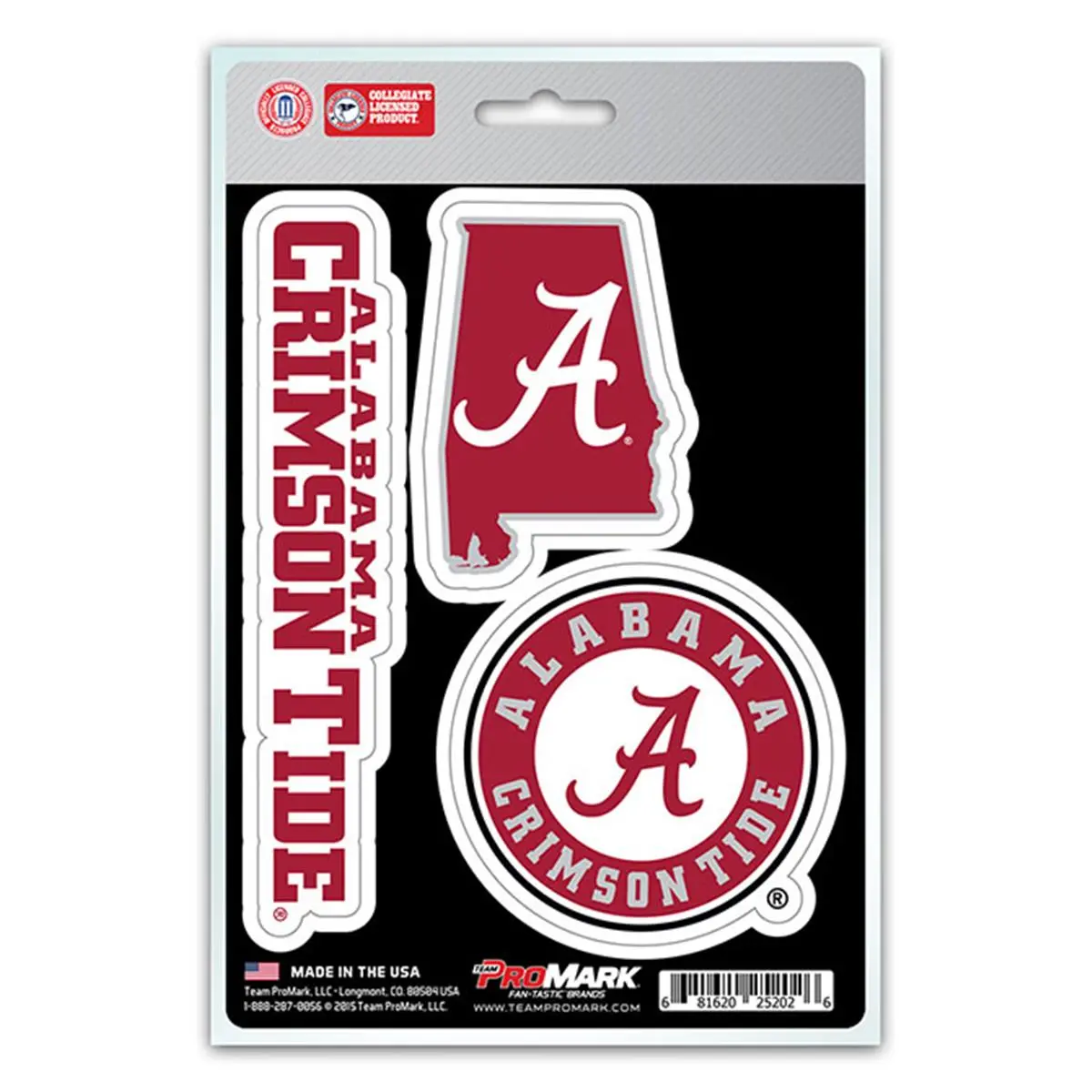 212 MAIN Die-Cut Alabama Team Logo Decals - Pack of 3, for DIY Scrapbooking, Stamping Projects, Die-Cut Shape
