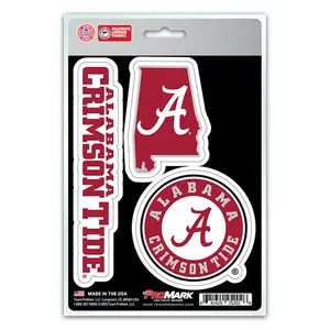 212 MAIN Die-Cut Alabama Team Logo Decals - Pack of 3, for DIY Scrapbooking, Stamping Projects, Die-Cut Shape