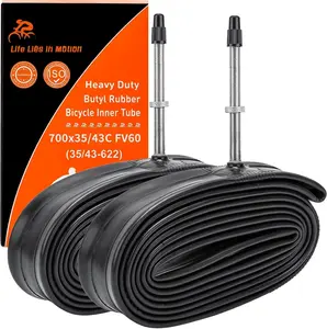 700C Heavy Duty  Tubes 700x35C/38C/40C/43C FV60 Presta Valve (35/43-622) 700C Bicycle Inner Tubes Compatible with 700x35C 700x36C 700x37C 700x38C 700x40C 700x42C 700x43c  Tire Tubes 2-PCS