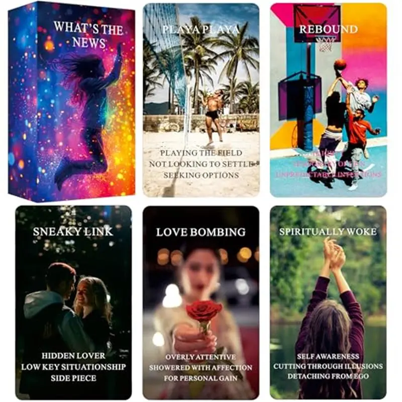 What's The News? Unisex Situations Oracle Paper Cards - Beginner-Friendly Divination Card Game for Love, Career Guidance