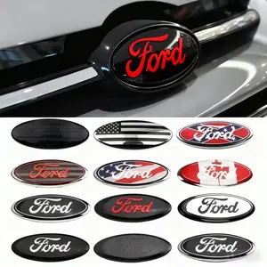 Ford Car Front Hood Emblem & Rear Trunk Emblem, Grille Emblem, Special for Ford Focus / Mondeo / Edge / Ecosport / Ranger / Fiesta / Fusion / Kuga, Durable ABS Material, Easy Installation, Perfect Fit Design, Car Decoration Emblem, Car Decals