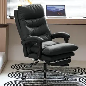 【Spring Glow Up】Office Chair Comfortable Computer Desk Chairs High Back Reclining Executive Office Chair PU Leather Adjustable Height Gaming Chair with Wheels