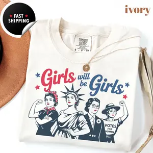 Comfort Colors® Patriotic Feminist T-shirt 4th Of July Tee Feminist 4th Of July Tee Strong American Women T-shirt Independence Day Gift For Her