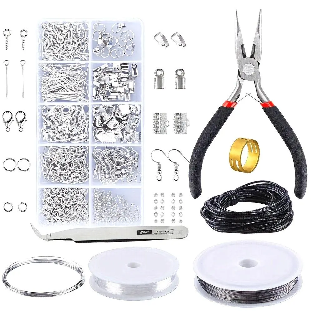 Jewelry Making Starter Kit Earrings Necklace Findings DIY Beads Plier Tools Set Jewelry Tool Set Jewelry Accessories Beading Supplies Suitable for Adults And Beginners Beading Making Pliers