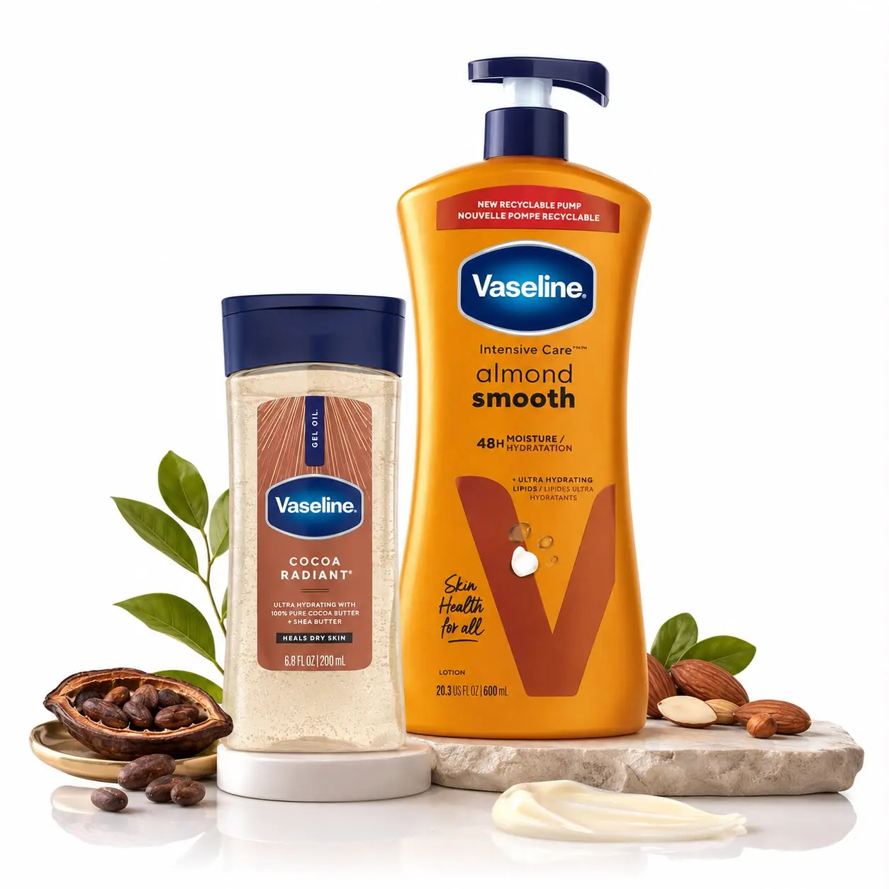 Vaseline Almond Smooth Body Gel Oil and Shea Butter Body Lotion