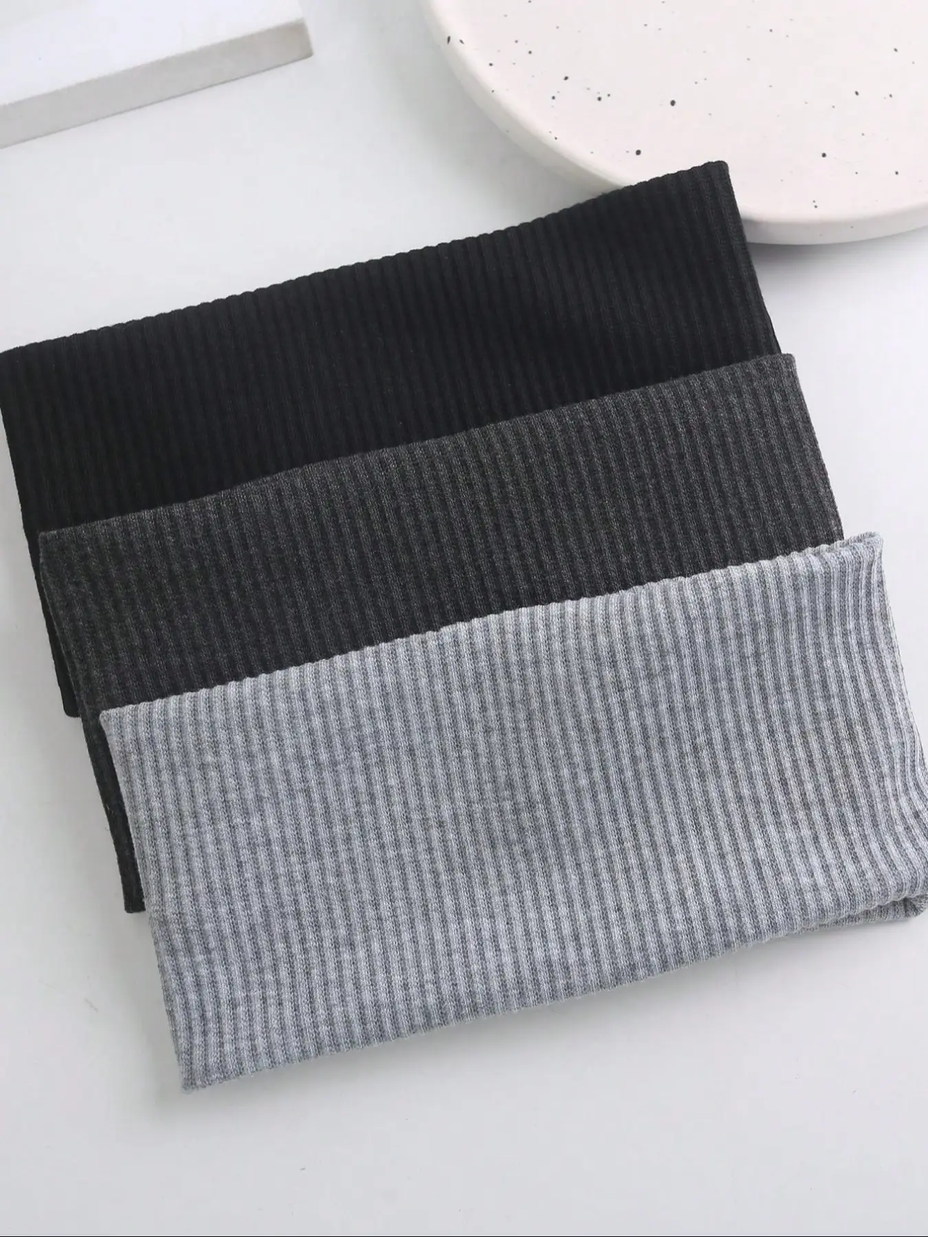3pcs Knitted Striped Wide Elastic Hair Bands Unisex Sports Fitness Versatile Headbands, Casual Style All Seasons Soft Headband, Workout Headband, Stretchy Headbands