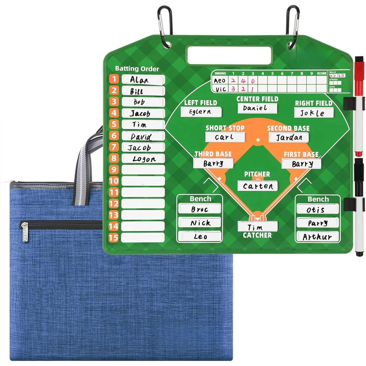 Baseball Lineup Board,Baseball Lineup Cards Baseball Lineup Board for Dugout Baseball Clipboard for Coaches Softball Lineup Cards Marker Boards Baseball Coaching Accessories(Green) Yifanyou Sports