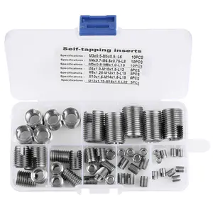 50Pcs Stainless Steel Thread Inserts Set - Self Tapping Thread Reinforce Repair Tool