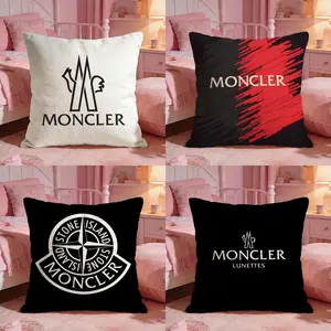 Moncler brand classic logo Cushion Cover Ultra-Soft Reversible Plush Pillow Cover | Double-sided fluffy comfort for car, sofa, bedroom | Skin-friendly fabric | Easy clean & maintain | Stylish home decor | Perfect gift for family & friends