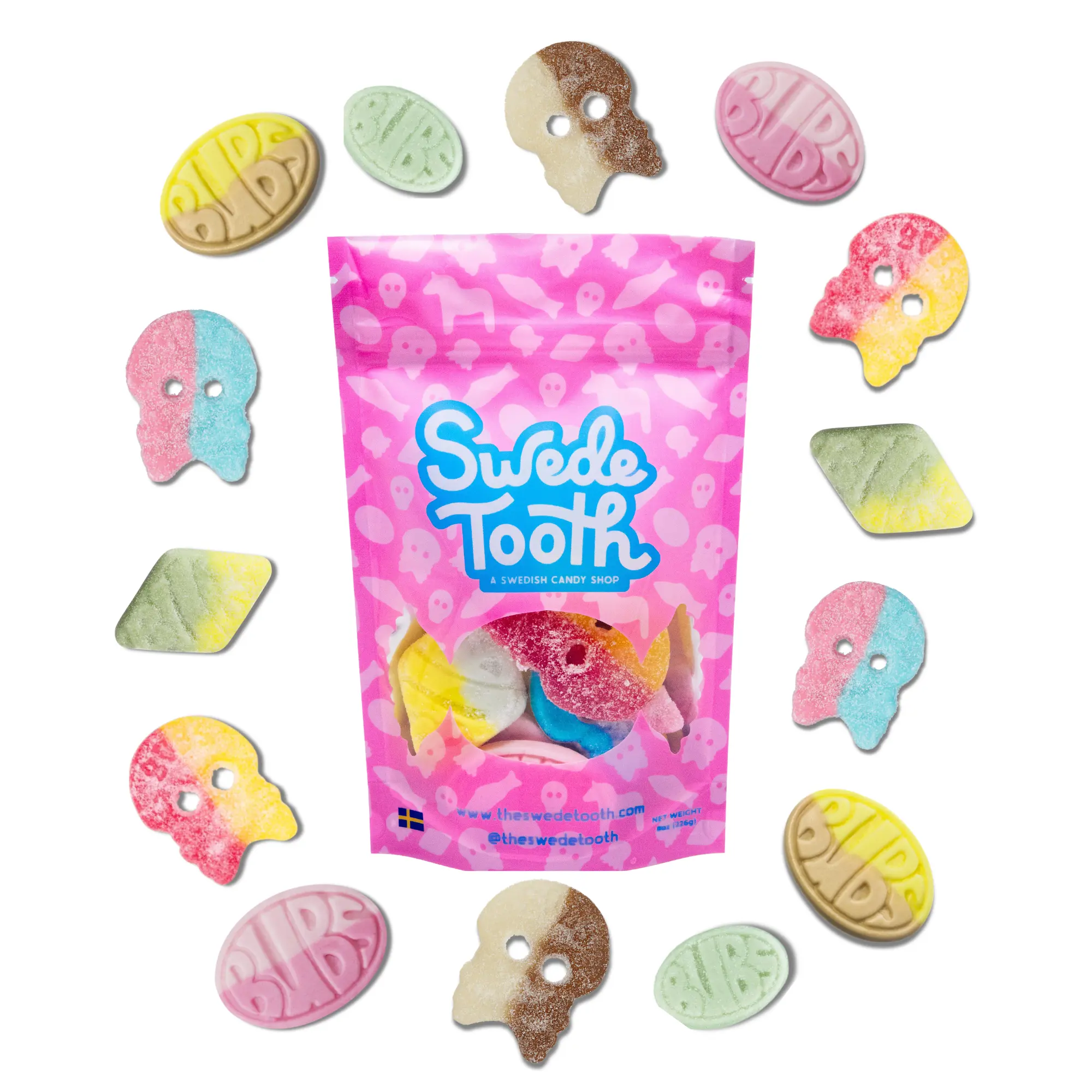 BUBS Swedish Candy Mix 1lb- Sweet and Sour Mix- Snack Bonbon- Vegan Candy - Halal, Gluten Free, Gelatin Free