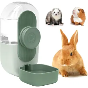 28oz Hanging Automatic Rabbit Water Bottle, No Drip Guinea Pig Gravity Water Dispenser for Cage, Suitable for Guinea Pig, Bunny, Hamsters and Other Small Animals (Green)