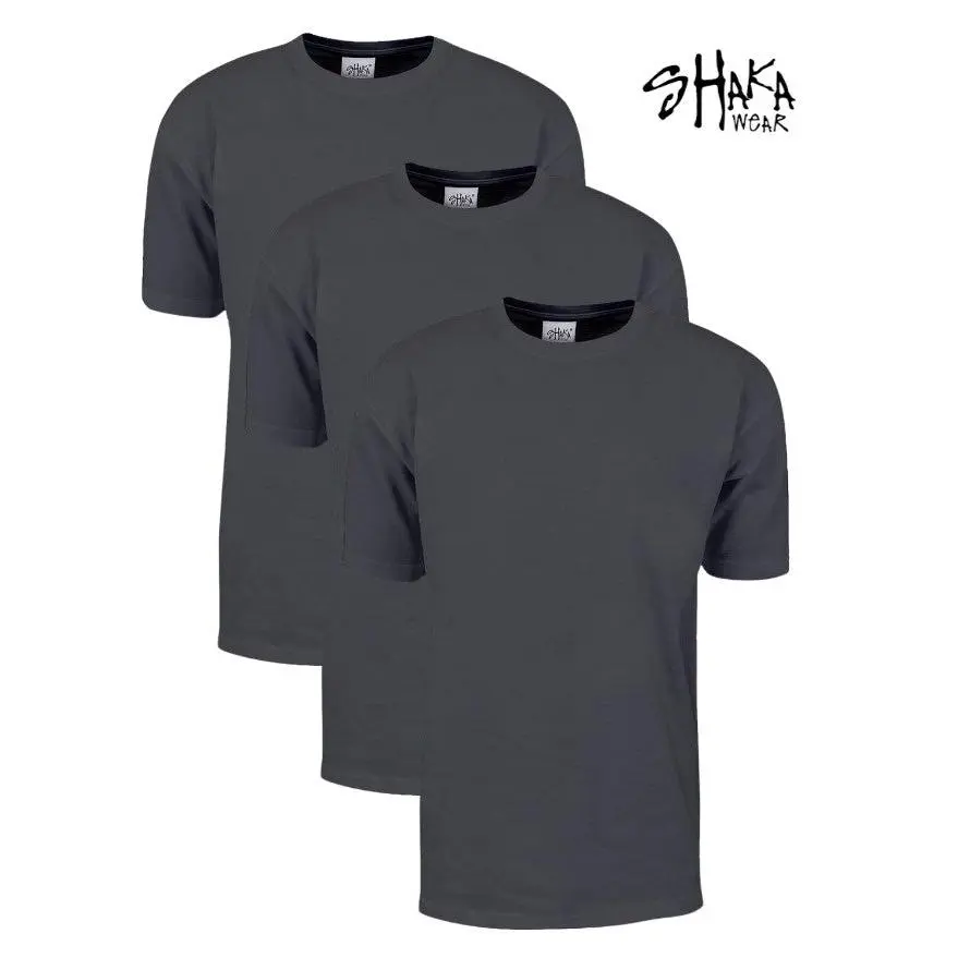 3 Shaka Wear SHASS Adult 6 oz., Active Short-Sleeve Crewneck T-Shirts