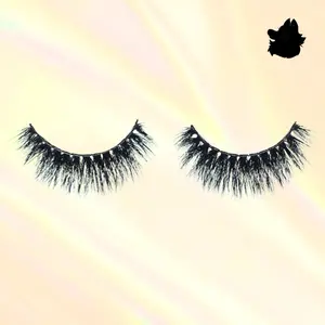 Molly 17mm Dense Open Eye Wispy Lash - Soft Black Cotton Band, Compact Rose Gold Case, Glue-On & Magnetic Options, Free Spoolie Included