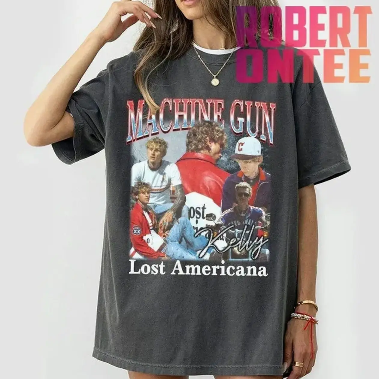 Youth & Adult Vintage Machine Gun Kelly Lost Americana Graphic T-Shirt, Unisex Shirt Retro 90s Pop Rock Fan Gift Apparel