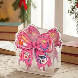 Nurse Acrylic Pencil Holder with Printed Design, Desk Accessories Holder, Makeup Brush Storage Organizer, Modern Design Desktop Stationery Organizer for Office School Home Supplies, Desk Organizer Tidy
