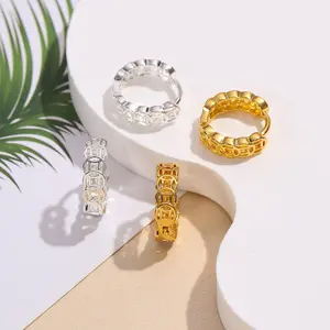 European and American retro style money earrings, versatile earrings, new fashionable plated hollowed-out copper coin ear buckles