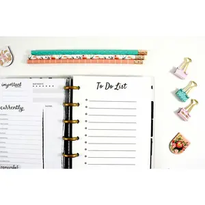 Half Page To Do List for the Mini Happy Planner, Fits 7-Disc Notebook, To Do, Pre-punched Happy Planner Inserts, Remember List