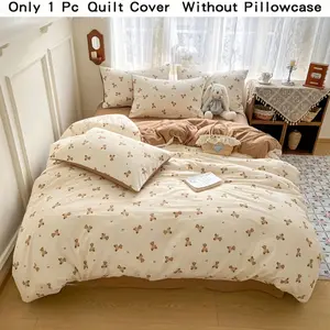 Single Bed Sheet Set, Cloudy Double-Layer Mesh, Cartoon Bear Pattern, Breathable Comfort, Perfect Gift for All Seasons, Breathable Bedding Set