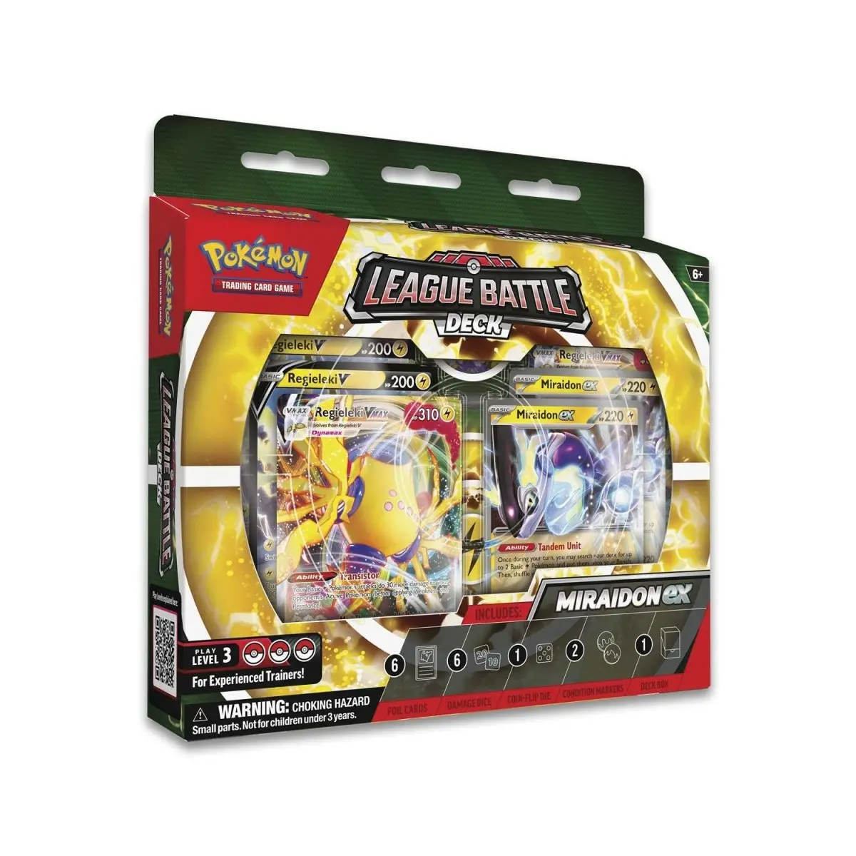 Pokemon TCG: Miraidon EX League Battle Deck - 200 Cards with 3 Premium Foil Cards & 6 Dice for Trained Trainers and Pokémon TCG Players