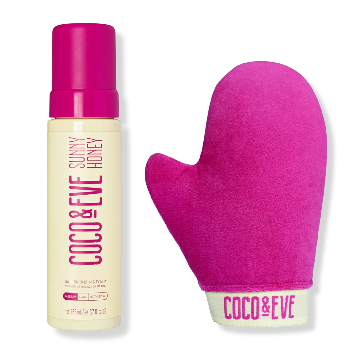 Coco & Eve Self Tanning Body Duo: Medium Bronzing Foam + Applicator Mitt