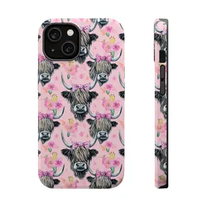 Pink Highland Cow Phone Case  Compatible  17 Pro Max Plus Air/16/15/14/13/12/11