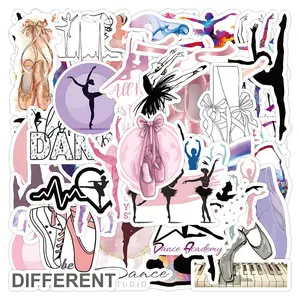 Dance Series Sticker, 53pcs/set Waterproof Decorative Sticker, DIY Creative Sticker for Phone Case, Laptop, Notebook, Helmet, Skateboard
