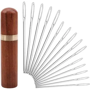 Large Eye Blunt Needles,15 Pieces Stainless Steel darning Needles for Yarn，Yarn Knitting Needles, Knitting and Crochet Supplies