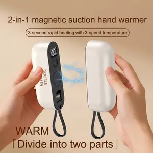 Magnetic Hand Warmers Rechargeable 2 Pack, Electric Handwarmers, 3-Settings,Portable Heater, Ultra Slim Pocket, Hunting Essentials, Gifts for Christmas Men Women