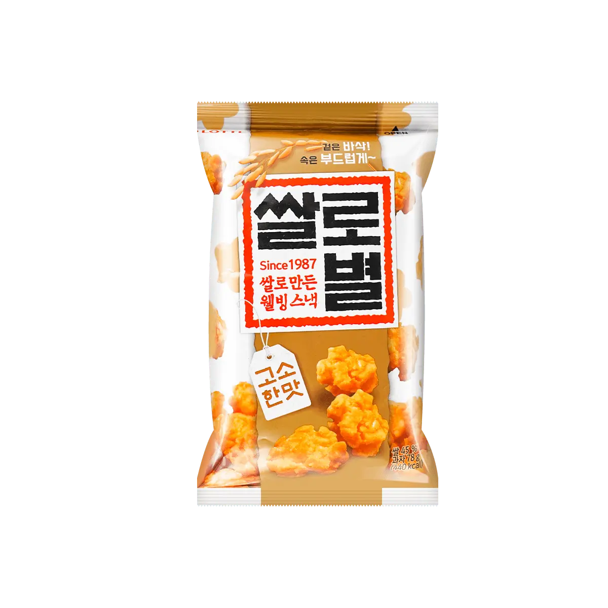 LOTTE Korea Star Rice Crackers 78g - Crispy Korean Snack, Savory & Sweet