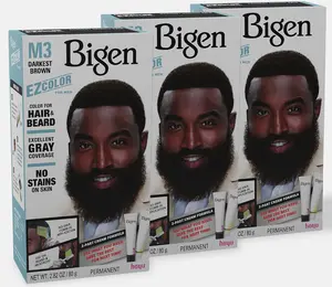3-Pack Bigen EZ Color Hair Color for Men, M3 Darkest Brown, Haircare Product