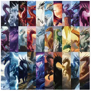 30 Dragon Wing Bookmarks (Non-Repeating Series) - Simple, Artistic, Creative Paper Bookmarks, Small Cards, Book Decoration Cards, Reading Annotation Cards