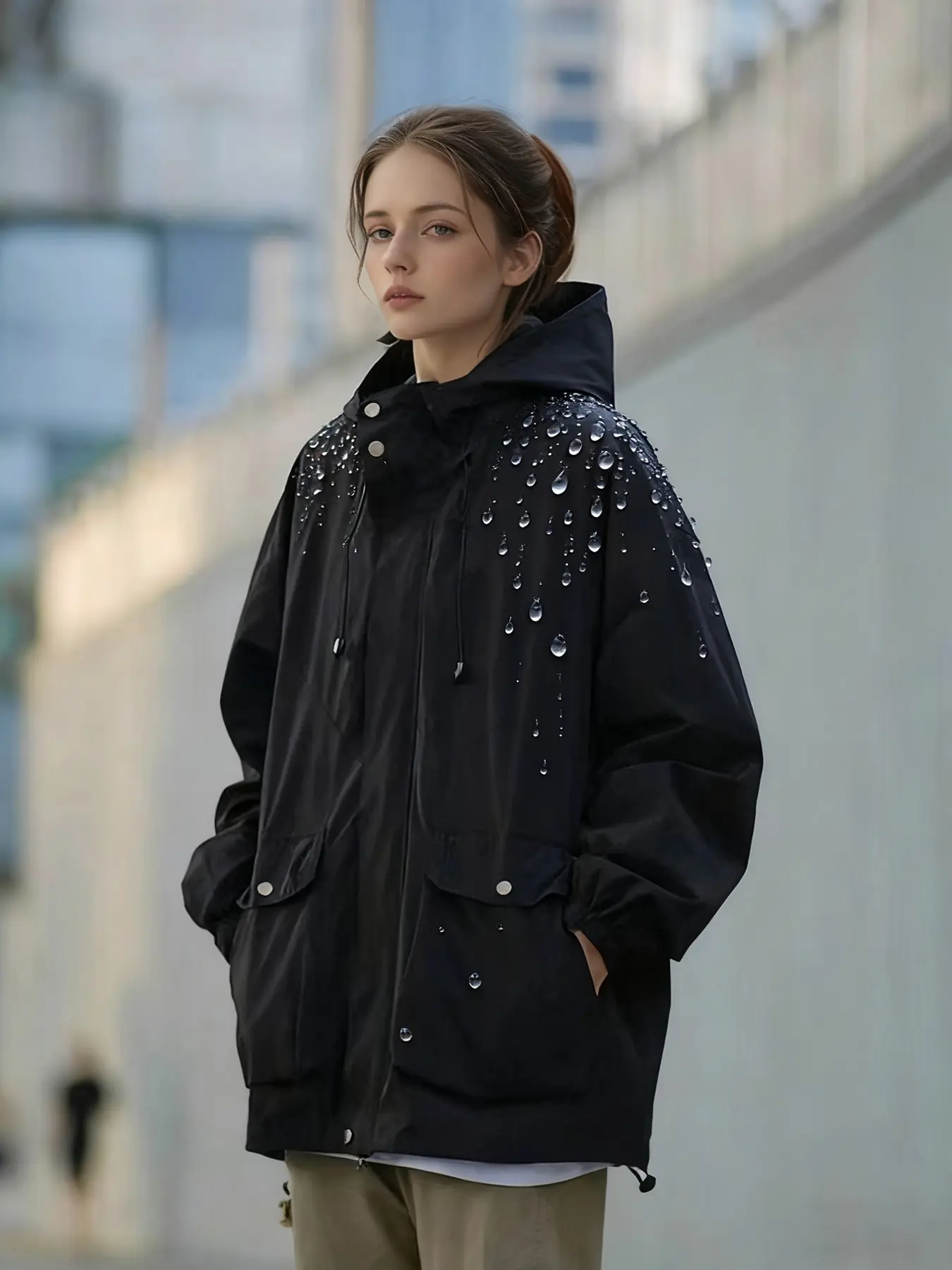 Women's Waterproof Windproof Hooded Jacket, Breathable Hiking Coat, Lightweight Travel Camping Rock Climbing Gear, Fall Winter Outdoor Wear
